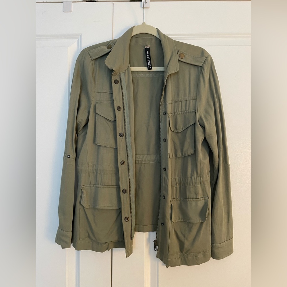 Lord & Taylor Design Lab Olive Green Lightweight Jacket | Women’s M